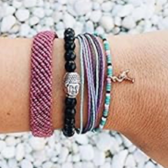 NWT Pure Vida Purple & Blue Mixed Multi Strand Slider Bracelet - Picture 2 of 5